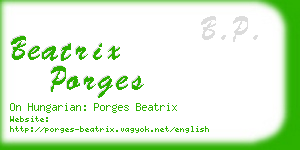 beatrix porges business card